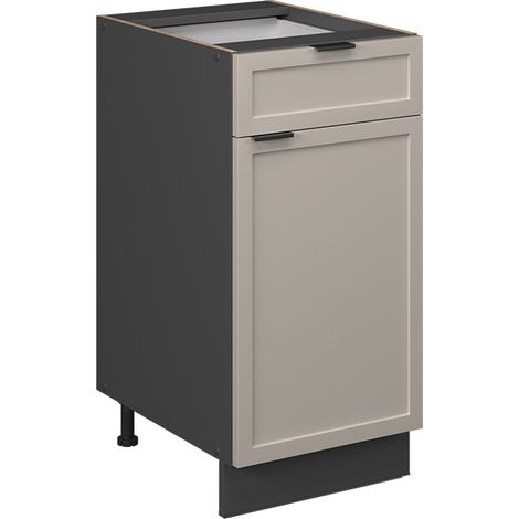 Mueble bajo de cocina Fame-Line, GrisBeige, 40 cm sin encimera, Vicco