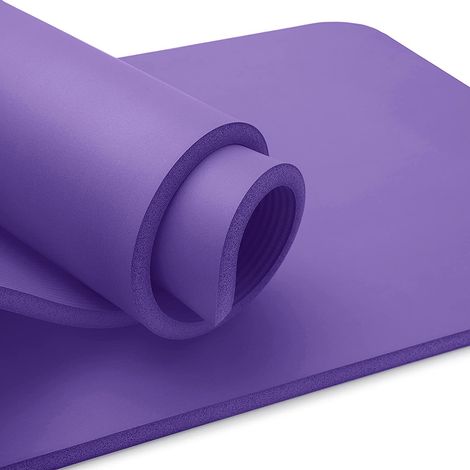 Tapis de yoga ultra épais pour hommes et femmes, avec sangles, grands tapis de sport antidérapants, utilisés pour les étirements Pilates lors d'entraînements en extérieur ou en famille, pour protéger (1/5)