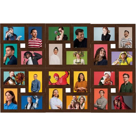 Collage de cadres photo de photo 24x(10x15 cm) Marron foncé MDF (1/5)