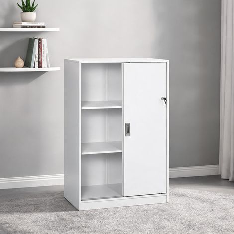 Meuble de rangement de bureau branco 80 x 40 x 120 cm (1/5)