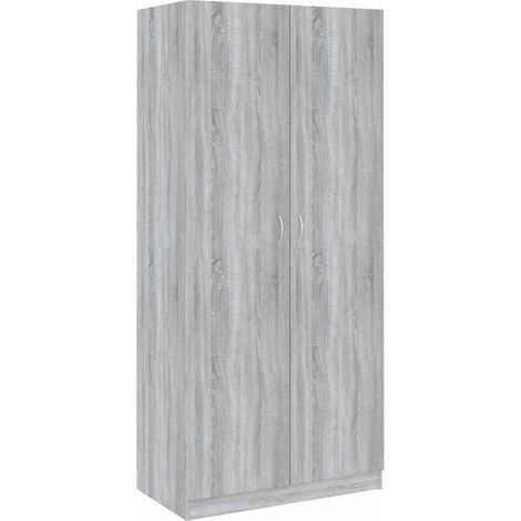 Garde-robe,Armoire Sonoma gris 90x52x200 cm Bois d'ingénierie CFW53953 (1/5)