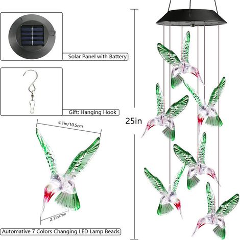 Carillons éoliens solaires rares pour lampes solaires de jardin Kolibri 6 lampes-AquaForge (1/5)