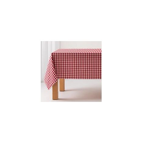 Nappe Vichy Rouge 140x180 cm – Antitache, Coton, Parfaite pour Repas en Famille ou entre Amis (1/5)