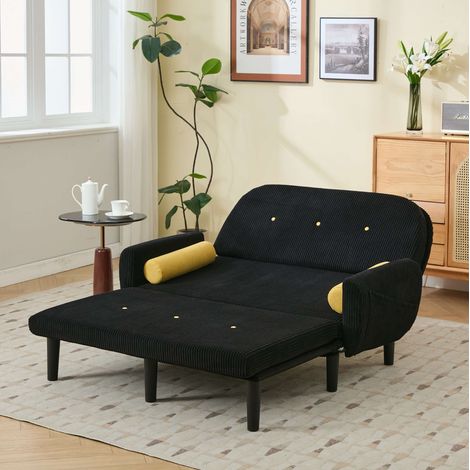 Canapé salon convertible lounge dossier réglable noir OKMYHOME (1/5)
