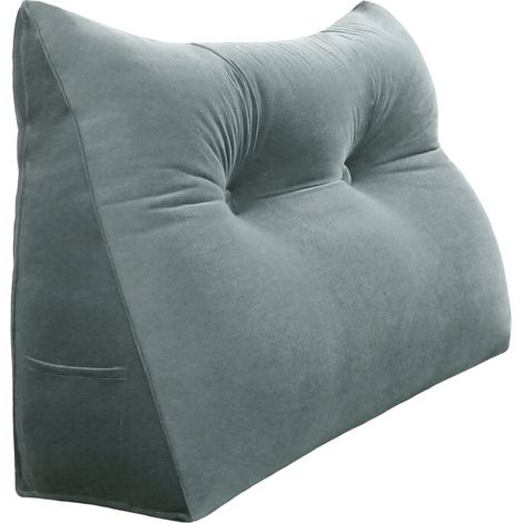 VERCART Grande cuscino per la lettura a cuneo, cuscino lungo per la schiena, cuscino decorativo per la testata del letto, cuscino triangolare per il posizionamento del corpo per il daybed o il divano 