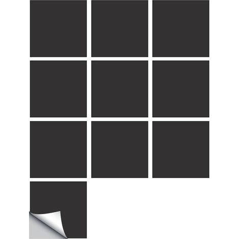 Autocollant Gris foncé pour Déco Carrelage de Cuisine, Couleur Unie Autocollant Carreaux Salle de Bain 10 PCS Stickers (Adhésif, 10x10cm) (1/5)