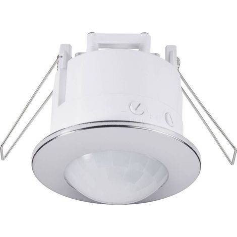 PIR-Bewegungsmelder 1289331, Einbau-Deckenmontage – 6 m Reichweite – 360° Erfassungswinkel – IP20 – Chromrelais für den Innenbereich – (1/5)