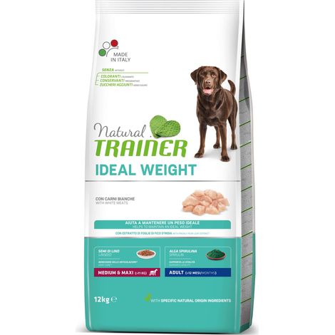 Natural Trainer Dog Light Adult Medium Maxi Tacchino - Sacco 12 Kg - Cibo Secco Cani