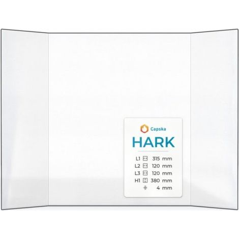 Vitre Hark - Verre Prismatique pour poêle à bois - (120 + 315 + 120) x 380 mm (L2+L1+L3 x H1) - 4 mm