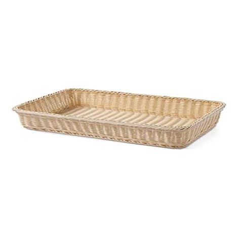 HENDI Cestino per pane, GN 1/1, rettangolare, contenitore-cestino-espositore-display porta pane per la presentazione e la conservazione del pane, 530x320x(H)90mm, polipropilene, inox (1/3)