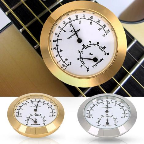 Hygromètre-thermomètre rond pour guitare et violon avec indicateur d'humidité et de température pour l'entretien des instruments (1/5)
