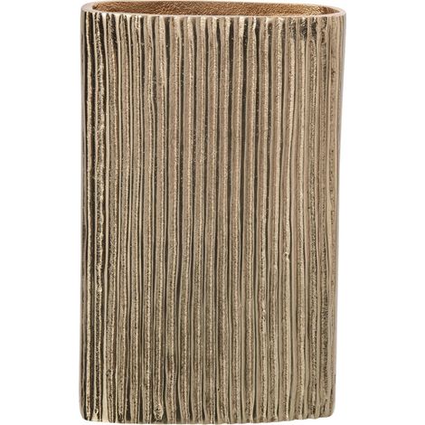 Vase côtelé en aluminium doré - doré (1/3)