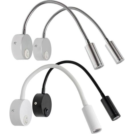 Lampe de Lecture LED Chevet en Aluminium Argentée (1/5)