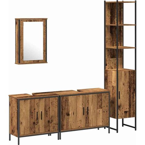 Maison Exclusive - Set di mobili per il bagno 4 pcs Marrone Legno multistrato
