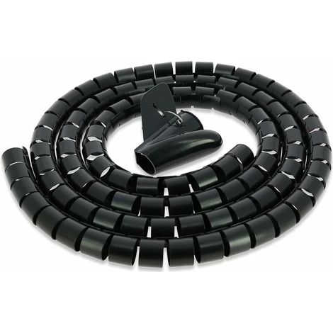 Gaine spiralée pour câble électrique 22 mm x 5 m – Gestion de câbles de qualité supérieure – Goulotte, gaine tressée, protection de câble, gaine électrique tressée (1/5)