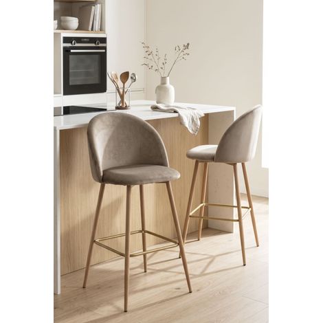 Taburetes Cocina - Taburete Vint Terciopelo - Champán (1/5)