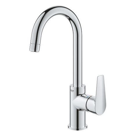 Miscelatore Per Lavabo Taglia L Canna Alta Arrotondata Monocomando - Leva In Metallo - Cartuccia Longlife (1/2)