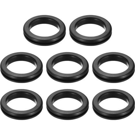 8Pcs Passe-Fil En Caoutchouc 1-3/8" ID 1-9/16" Trou De Perçage Noir (1/5)