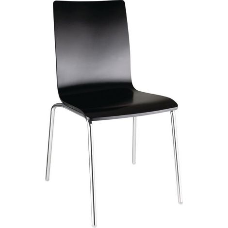 Chaise Dossier Carré Noire - Lot de 4 - Bolero (1/4)