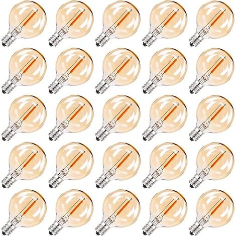 Ampoule E12 LED remplacement Globe G40 Guirlande Guinguette Décorative Style Edison Rétro Lampe Blanc Chaud 2200K 230V (1/5)