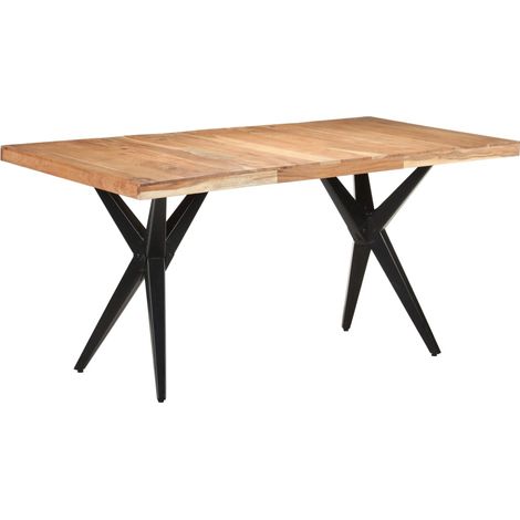 Table de salle à manger 160x80x76 cm Bois d'acacia solide (1/5)