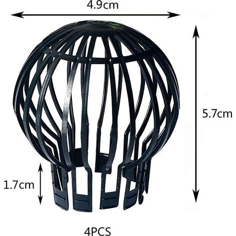 Dachrinnenfilter, 4 Stück, Dachrinnenschutz, Dachrinnenabdeckung, aus strapazierfähigem, rostfreiem Kunststoff, für reibungslosen Wasserablauf, geeignet für Dachrinnen und Dachentwässerung (schwarz, 5 (1/4)
