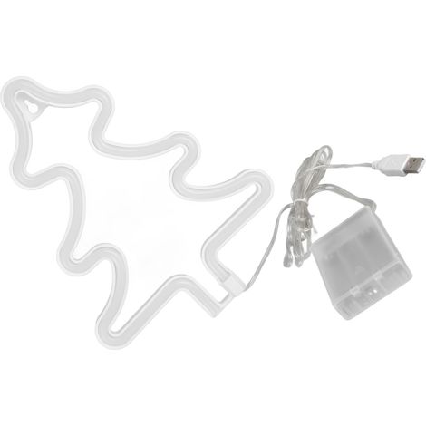 Enseigne lumineuse LED arbre de Noël vert, stable et unique - Idéale pour chambre, bar ou fête, éclairage néon décoratif.