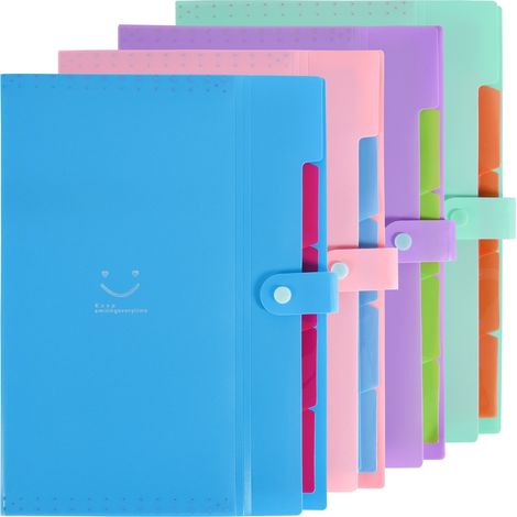 4Pcs Ring Binder Punched Pocket A4 Plastic Folders Home Office School Travel (1/5)
