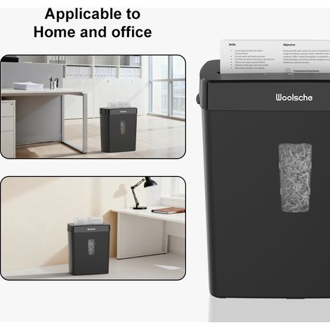 Destructeur de documents professionnel à coupe croisée 10 feuilles - P-4 Security - Fonctionnement ultra-silencieux Autonomie de 5 min Détruit papier/CD/cartes Bac amovible de 13 litres (3,43 gal) (1/5)