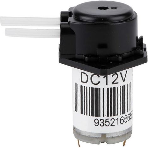 Pompe péristaltique miniature noire 12V avec tube silicone, auto-amorçante pour expériences et analyses, débit précis, usage laboratoire. (1/5)