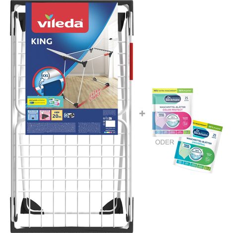 Vileda Wäscheständer King inkl. Dr. Beckmann Waschmittelblätter Wäscheständer (1/3)