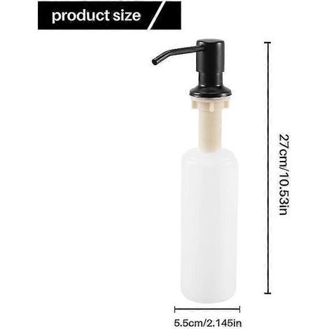 Handseifenspender für Küchenspüle, 300 ml, Plastikflasche, gebürstetes Nickel, Unterkopf-Flüssigseifenspender für Badezimmer (1/5)