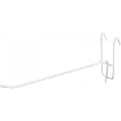 Lot de 10 crochets muraux rangement pour garage, 20 cm, blanc.