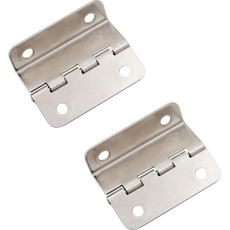 Bisagras de media superficie para puertas y armarios - ganchos retro para puertas descentradas, 2 piezas, color plata (1/5)