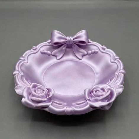 Plateau à bijoux créatif imprimé en 3D avec nœud à volants, vide-poche décoratif original, rangement pour bagues, boucles d’oreilles et petits accessoires, déco de table