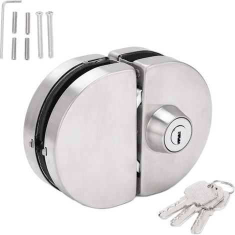 Serrure de porte en verre - NAMOTU - Haute sécurité - Installation simple - Acier inoxydable - 3 clés (1/4)