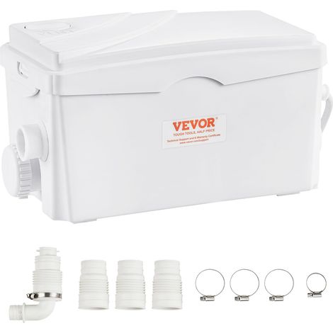 VEVOR Pompa Trituratore 350 W Portata 6000 L/h Prevalenza 7 m Pompa Maceratore per Acque Luride con 3 Ingressi Acqua per Cantina, Macchina per lo Smaltimento delle Acque Reflue della Lavanderia (1/4)