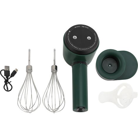 Batteur à main électrique sans fil avec 2 fouets, batteur à ufs portable en acier inoxydable, rechargeable par USB, 1200mAh, pour la cuisson des crêpes (1/5)