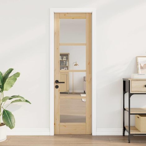 Puerta Interior con Cristal ORKDAL Marrón 61 x 198.5 cm