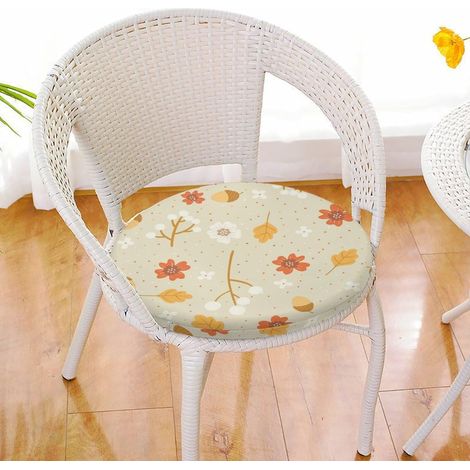Round Non-Slip Garden Cushions, Removable Chair Pads, Indoor and Outdoor Floor Cushions, Maple Leaf Print Garden Chair Cushion (Flower, 39cm) (1/5)