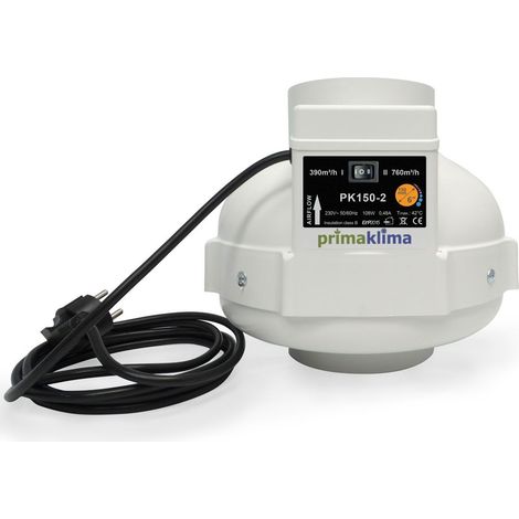 Extracteur 2 vitesses 390 et 760m3/h - 150mm - Prima Klima