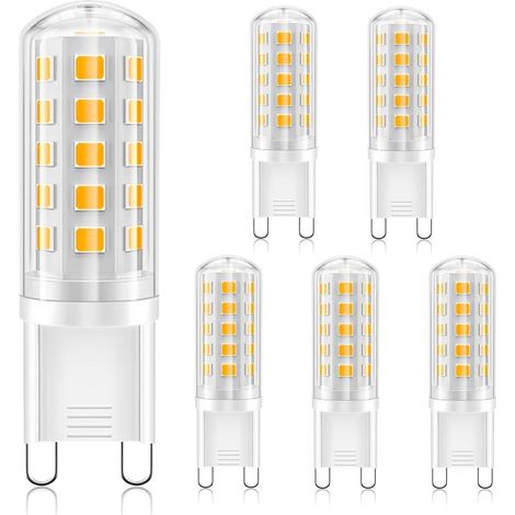 6er-Pack – G9 LED-Lampe – Warmweiß – 3 W (entspricht 40 W) – 410 lm, Farbwiedergabeindex (CRI) 85 – Für Innen- und Außenbereich, Wohnzimmer/Küche – Warmweiß – 1,5 x 5,1 cm (1/5)