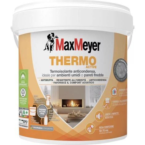 MaxMeyer THERMO ACTIVE Pittura Termica Anticondensa 4 L - Tecnologia Aerogel