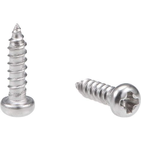 2x8mm Auto-taraudage Vis Cruciforme Tête Cylindrique Bombée Vis 316 INOX Acier Fixations Boulons 50Pcs (1/3)