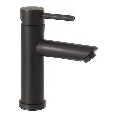 Miscelatore Lavabo Basso Gedy Garda Nero Opaco in Acciaio Inox AISI 304 con Bocca Fissa