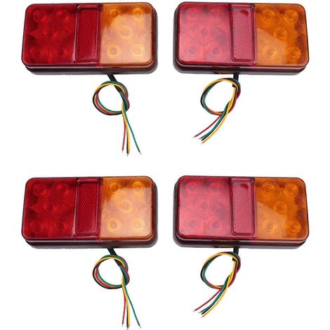 4er-Set LED-Rückleuchten für Pkw und Anhänger (12–80 V), Seitenleuchten mit 10 LEDs, Blinker für Lkw, Boote, Pickups, Wohnmobile und UTVs (1/5)