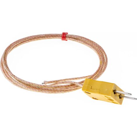 Thermocouple type K Ø 1/0.3mm, L 1m, +350°C max à Fiche mâle miniature ( Prix pour 1 ) (1/3)