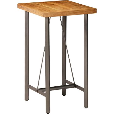 Teenpull – Bartisch Recyceltes Massivholz Teak 60x60x107 cm (1/5)
