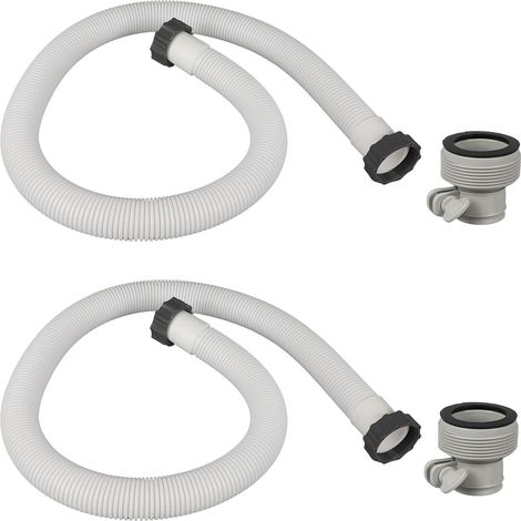 Tuyau de piscine de 38 mm, lot de 2 tuyaux pour piscines hors sol, tuyau de rechange pour pompe de piscine avec 2 adaptateurs de tuyau de type B, compatible avec 330 GPH, 530 GPH et 1000 GPH (1/5)