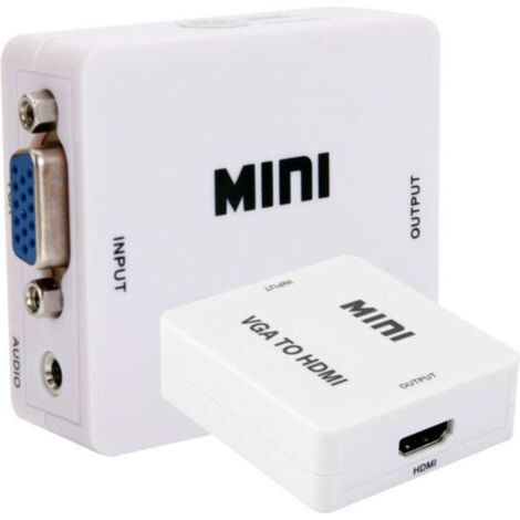 Mini Adaptateur Vga Vers Hdmi, Convertisseur Vidéo Full Hd 1080p Et Audio Pour Pc Portable